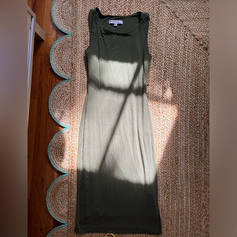 Bodycon forrest green midi bodycon dress